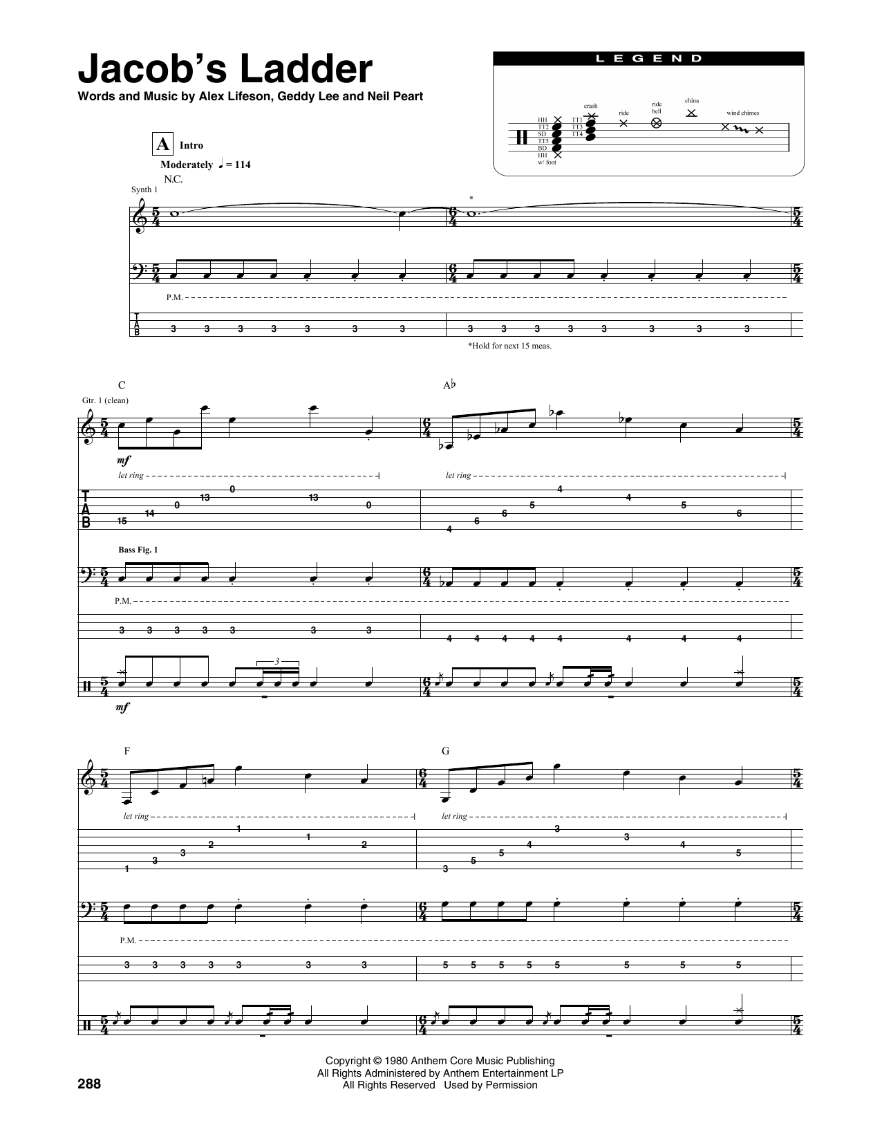 Rush Jacob's Ladder Sheet Music
