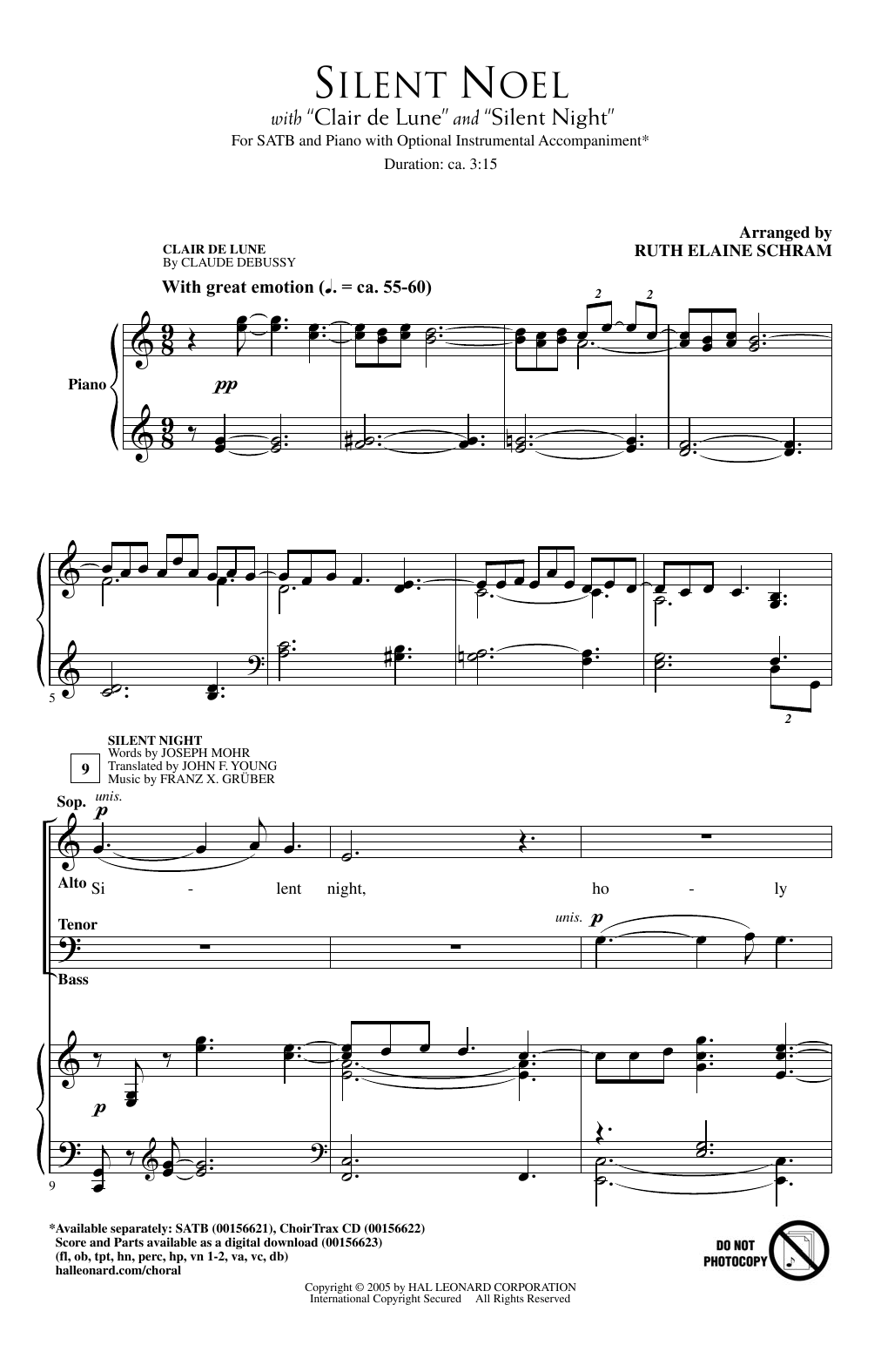 Ruth Elaine Schram Silent Noel Sheet Music