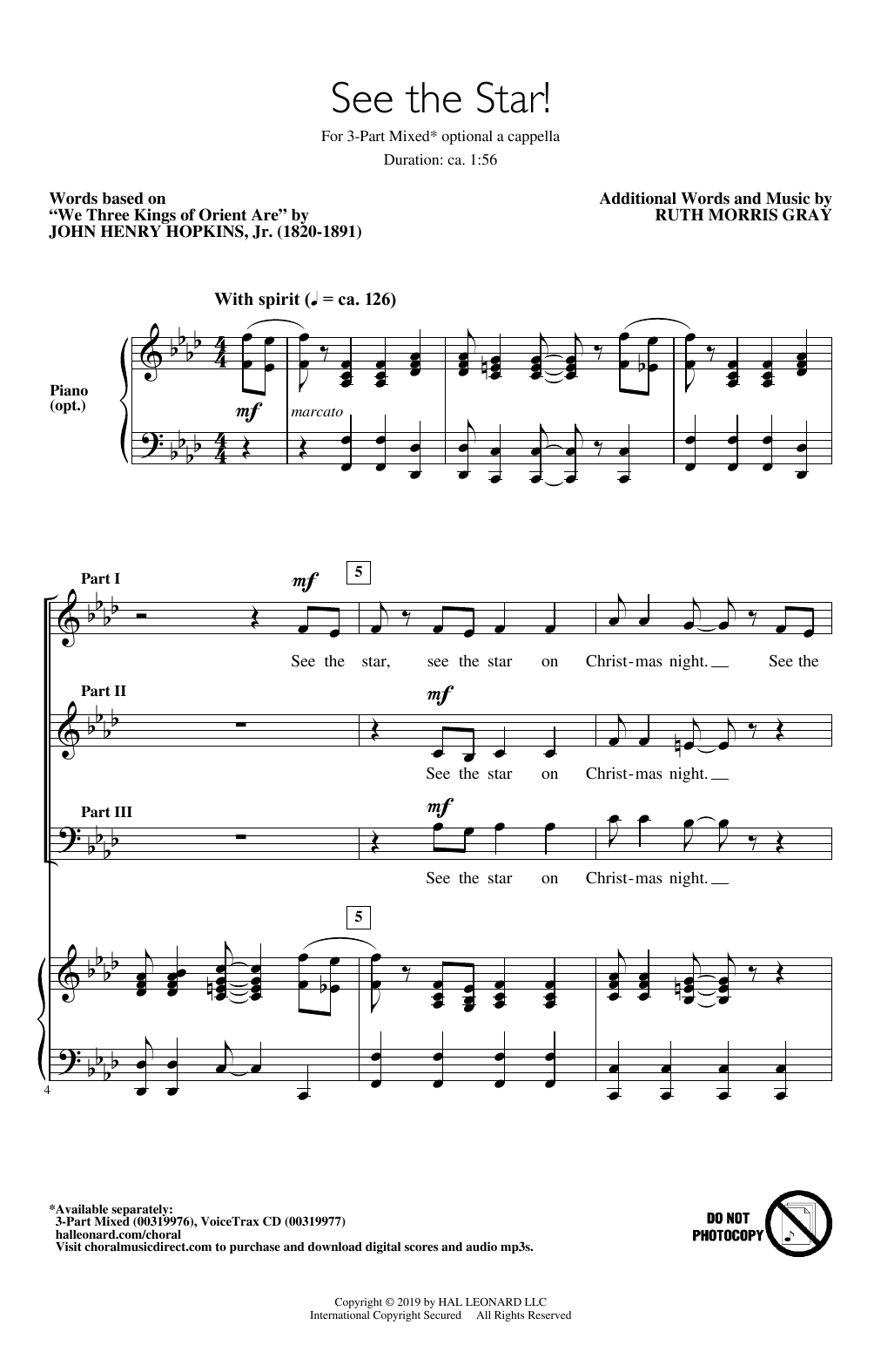 Ruth Morris Gray See The Star! Sheet Music