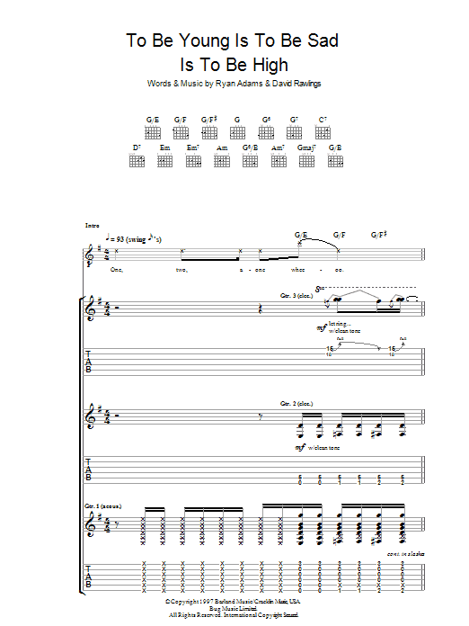 Ryan Adams To Be Young (Is To Be Sad, Is To Be High) Sheet Music