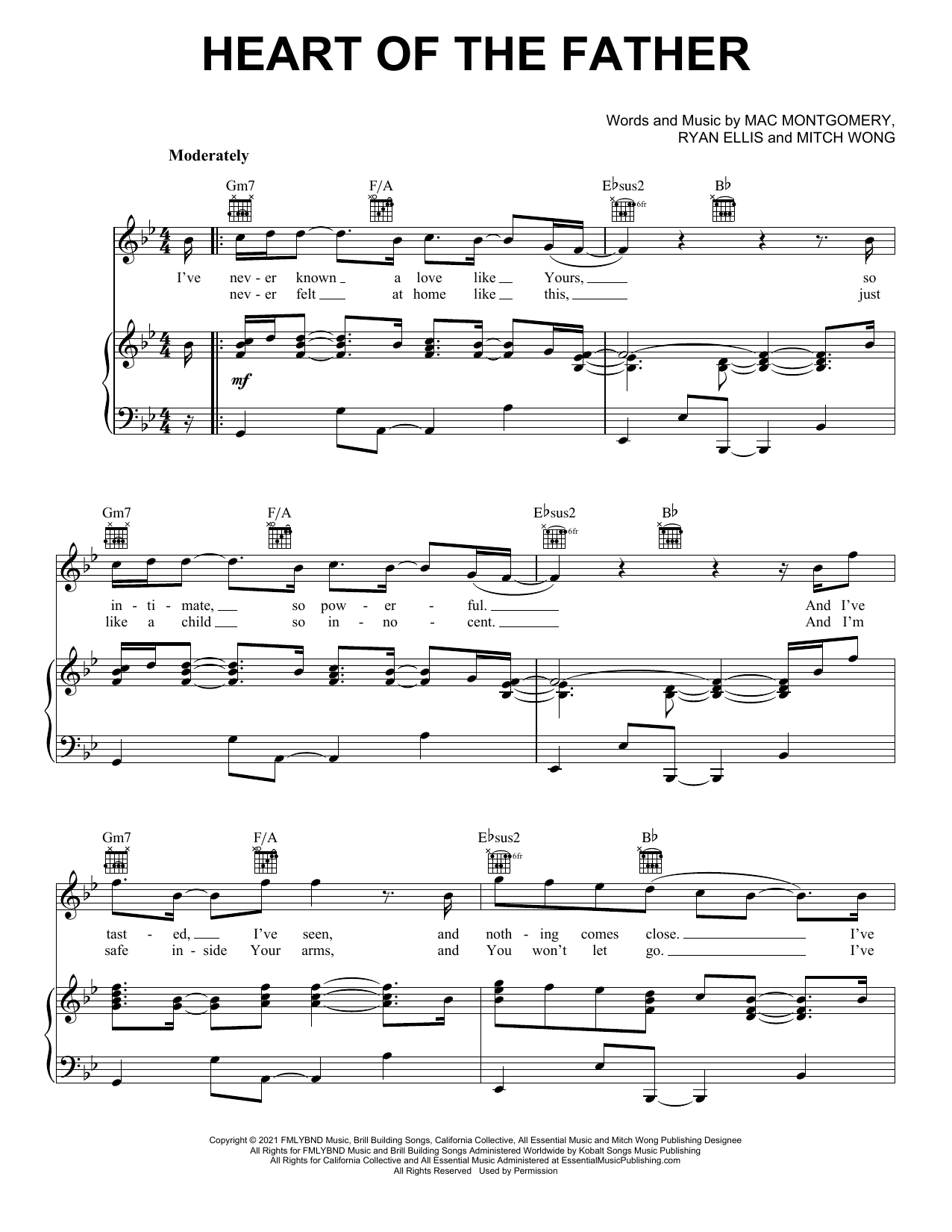 Ryan Ellis Heart Of The Father Sheet Music