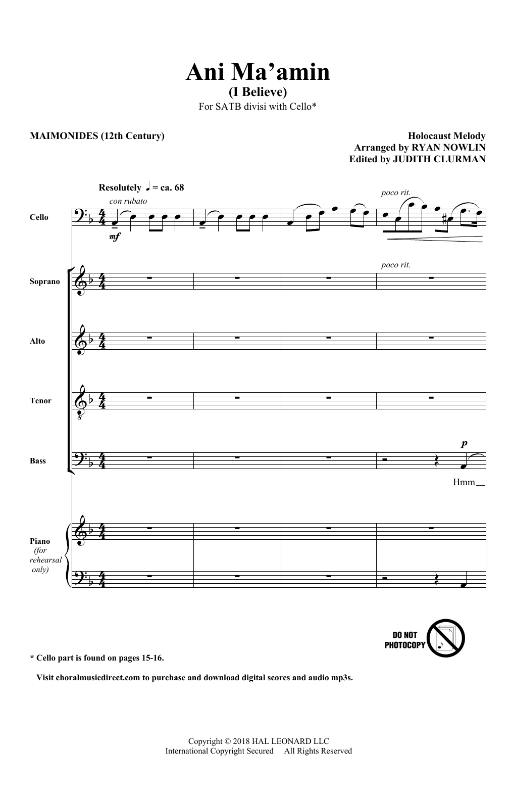 Ryan Nowlin Ani Ma'Amin Sheet Music
