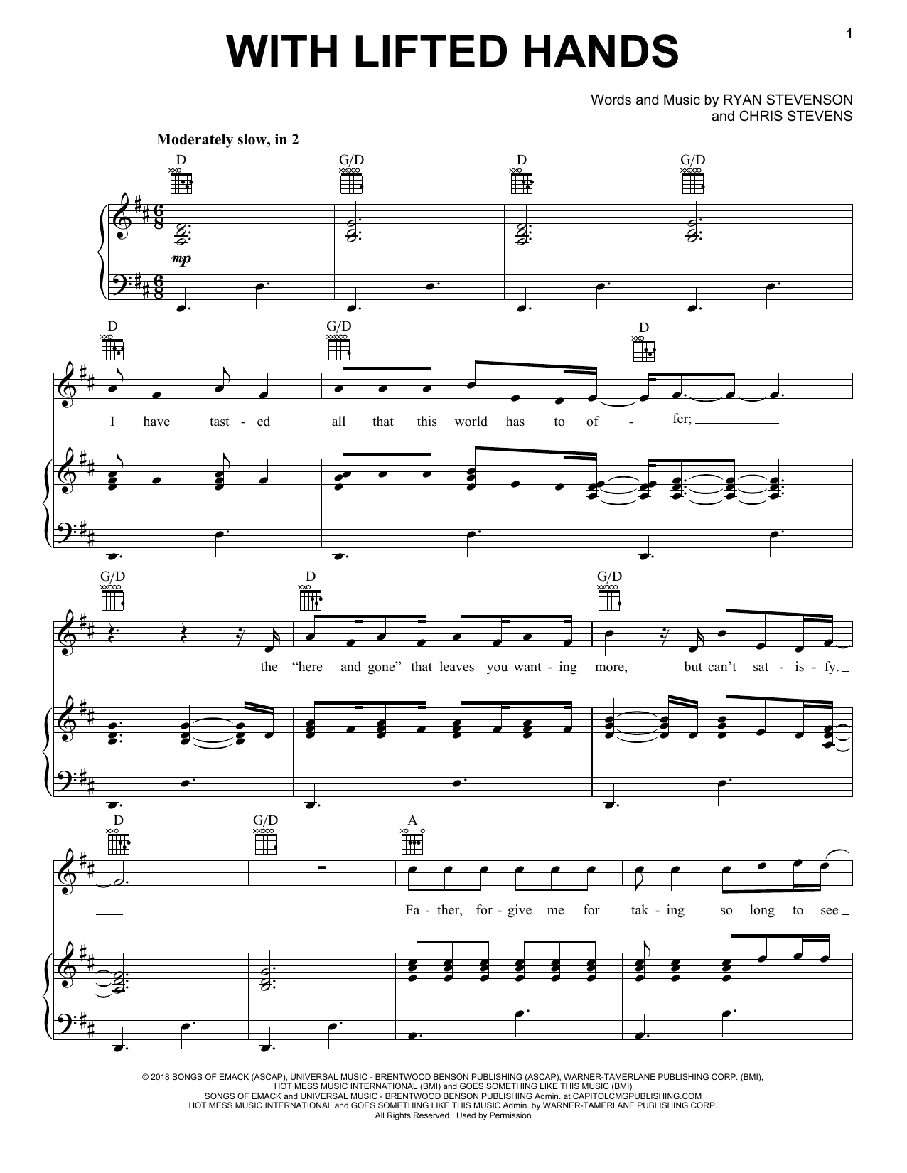 Ryan Stevenson With Lifted Hands Sheet Music