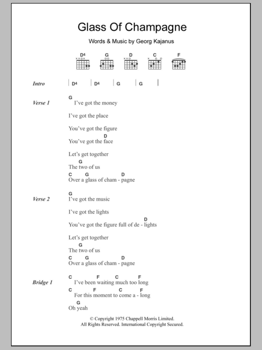 Sailor Glass Of Champagne Sheet Music