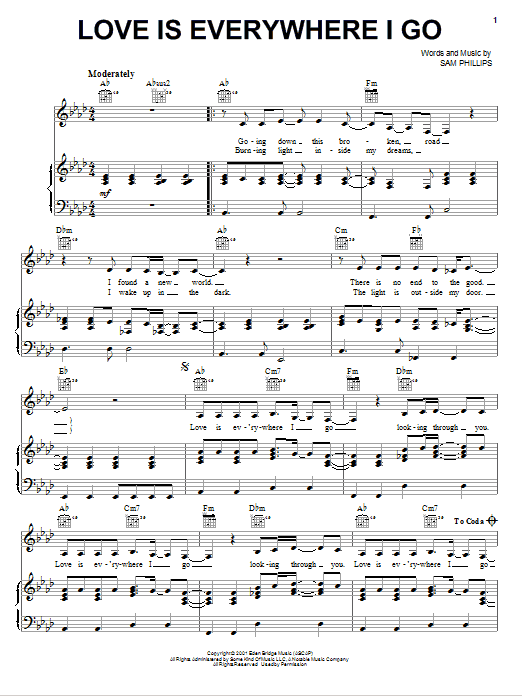 Sam Phillips Love Is Everywhere I Go Sheet Music