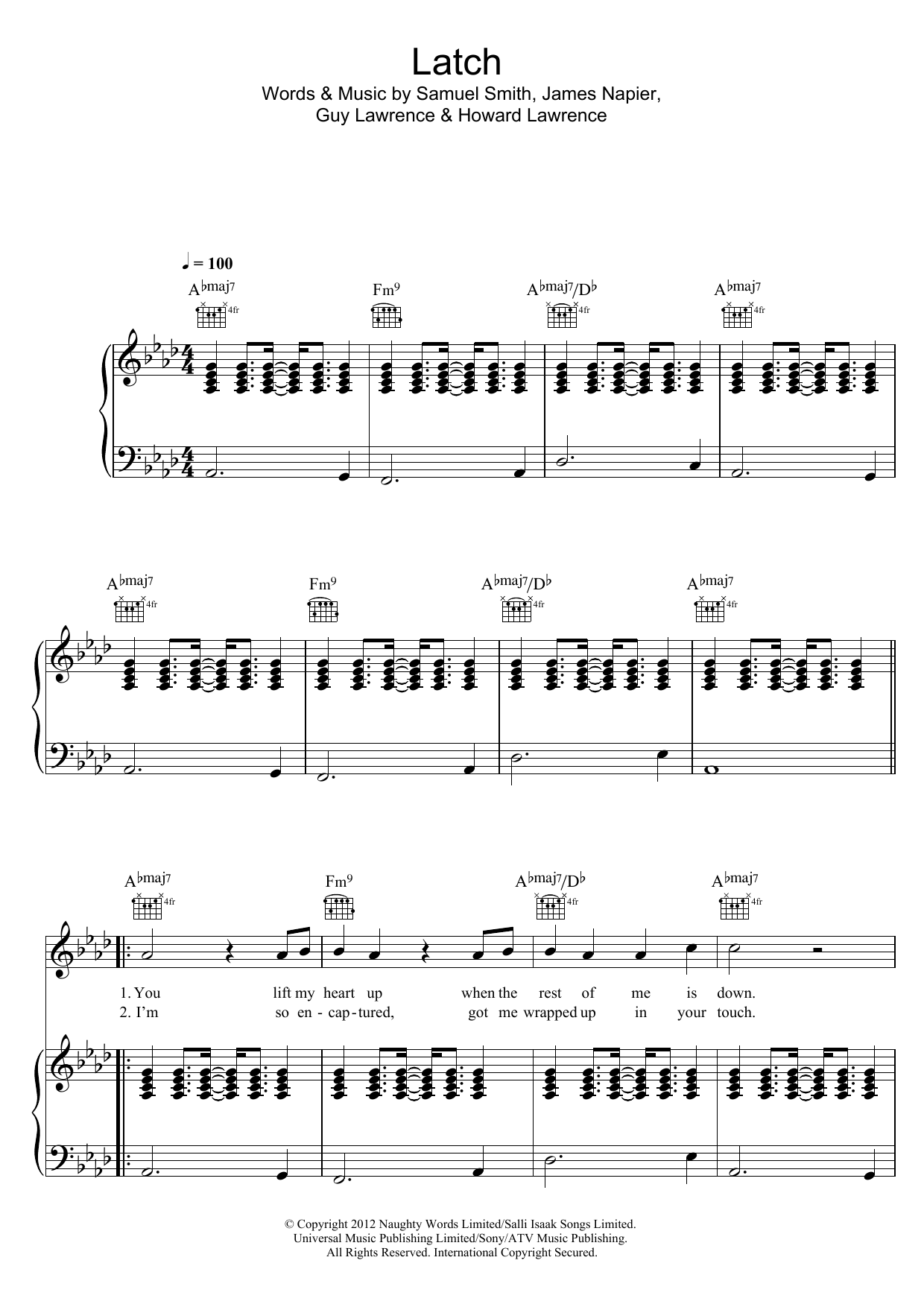 Sam Smith Latch Sheet Music