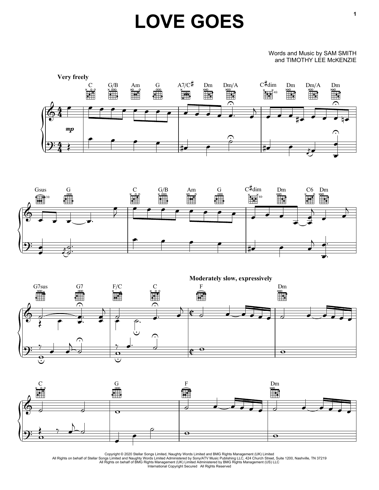Sam Smith Love Goes (feat. Labrinth) Sheet Music