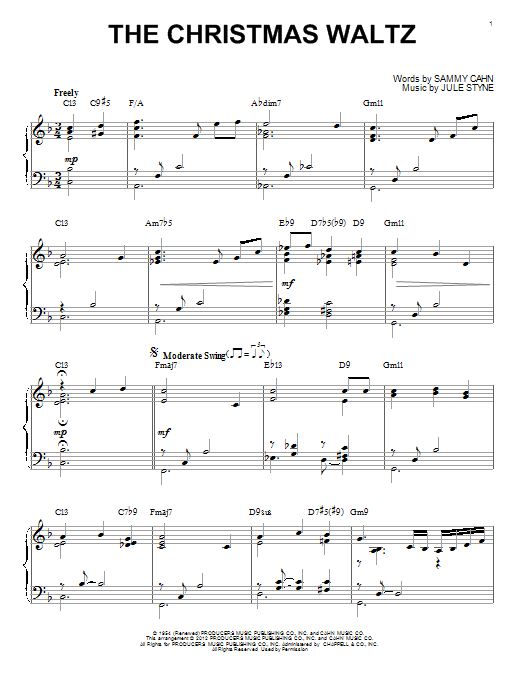 Sammy Cahn The Christmas Waltz [Jazz version] (arr. Brent Edstrom) Sheet Music