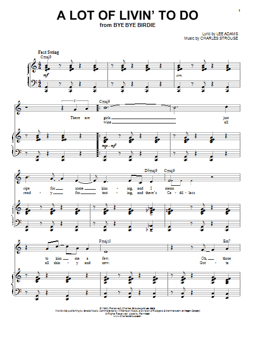 Sammy Davis, Jr. A Lot Of Livin' To Do Sheet Music