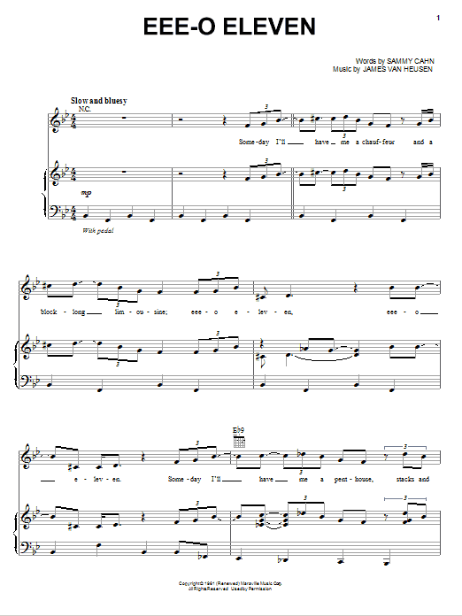 Sammy Davis, Jr. EEE-O-Eleven Sheet Music