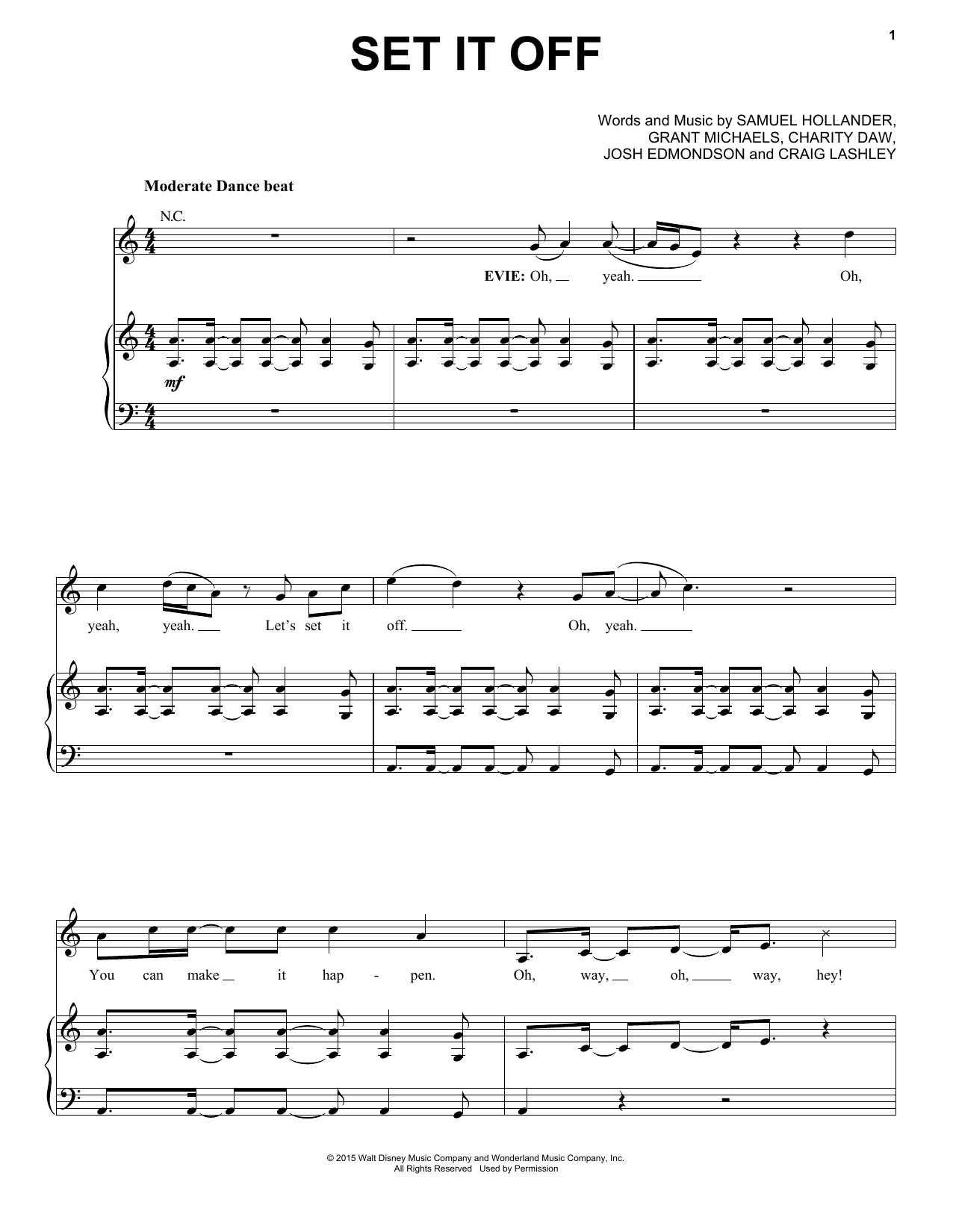 Samuel Hollander Set It Off (from Disney's Descendants) Sheet Music