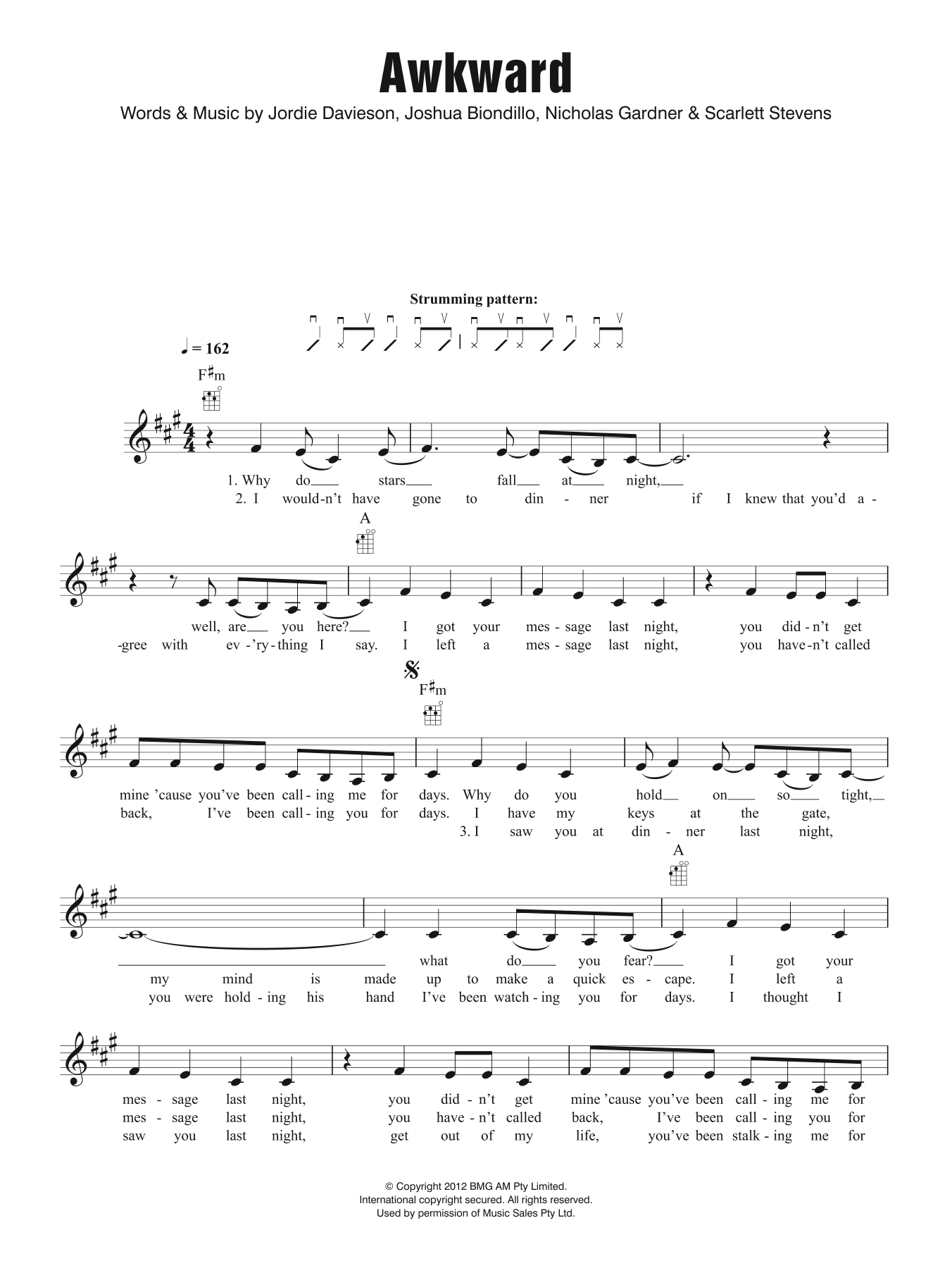 San Cisco Awkward Sheet Music