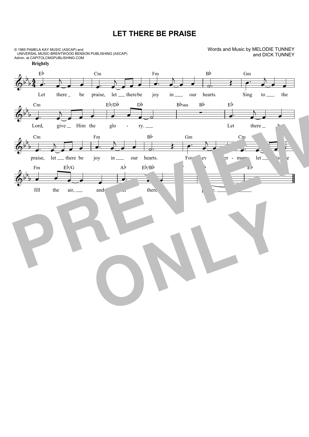 Sandi Patty Let There Be Praise Sheet Music