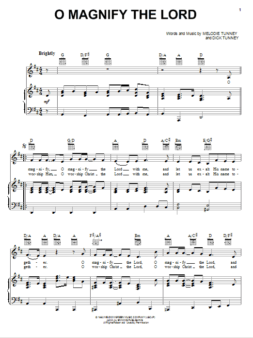 Sandi Patty O Magnify The Lord Sheet Music