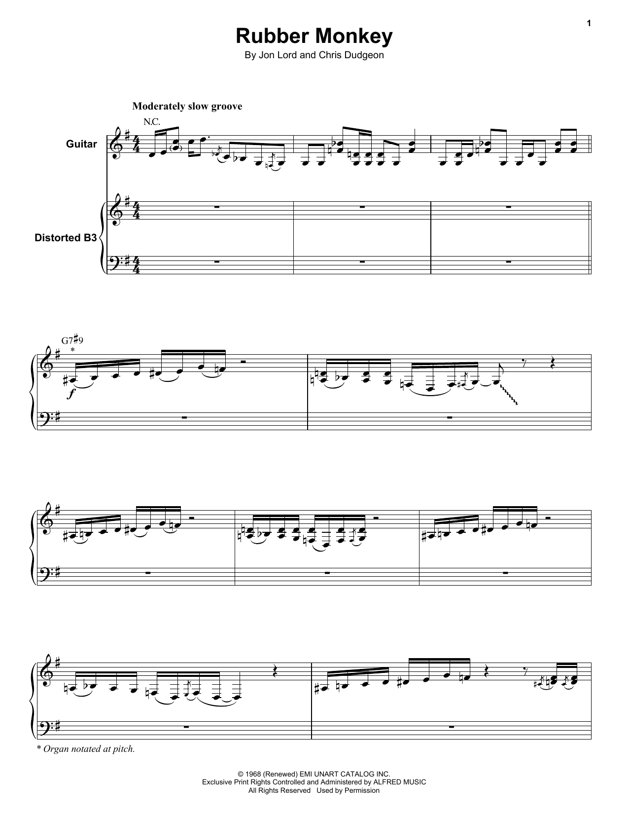 Santa Barbara Machine Head Rubber Monkey Sheet Music