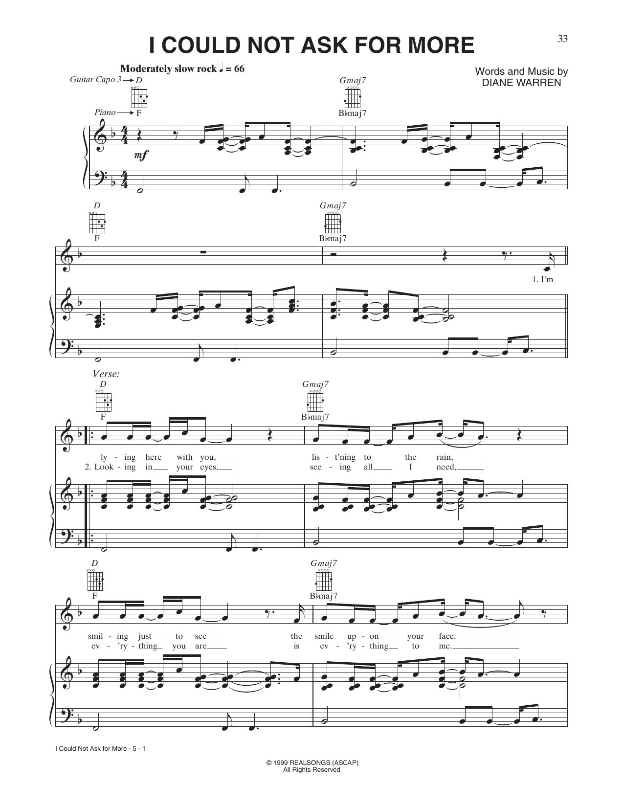 Sara Evans I Could Not Ask For More Sheet Music