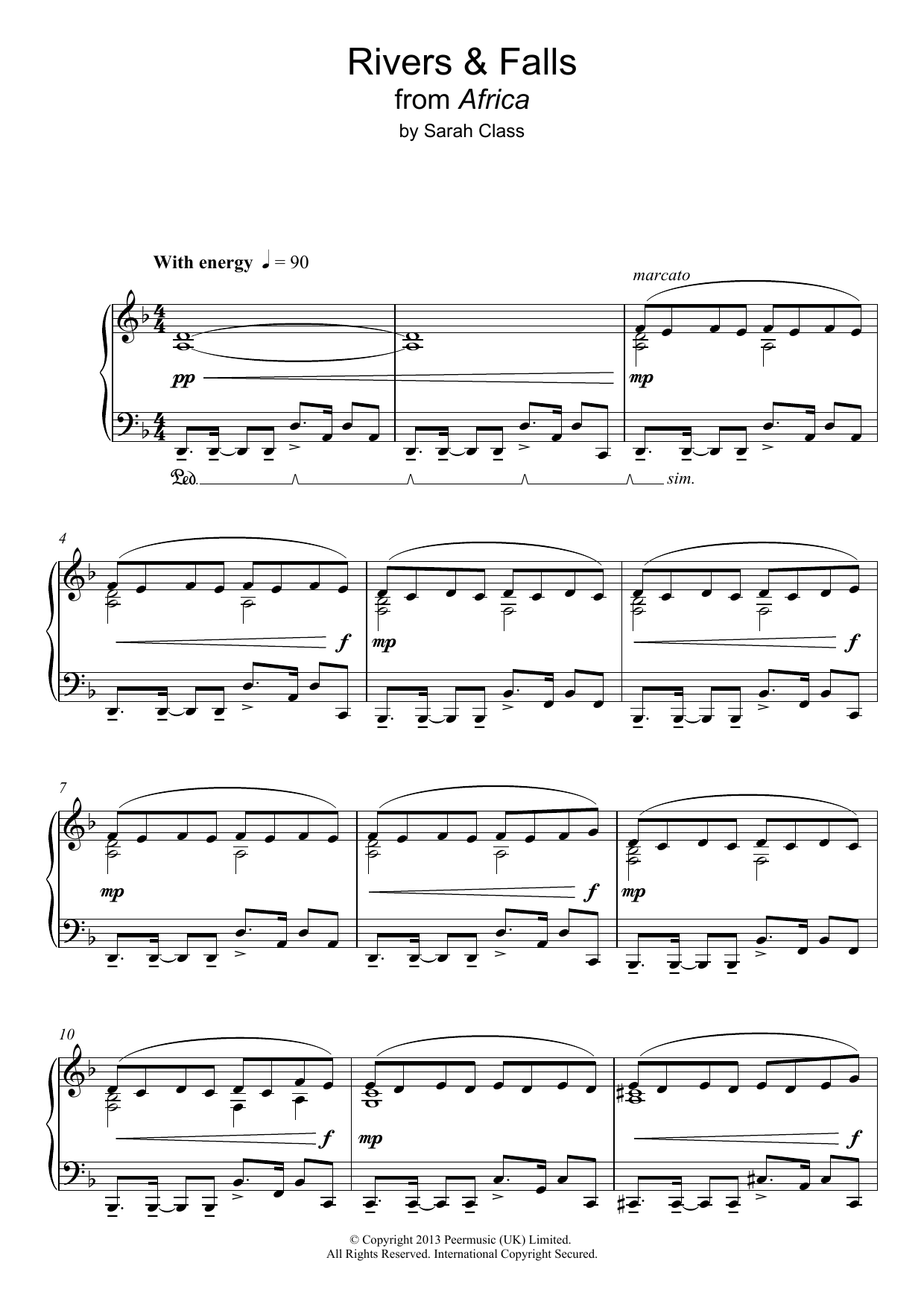 Sarah Class River & Falls Sheet Music