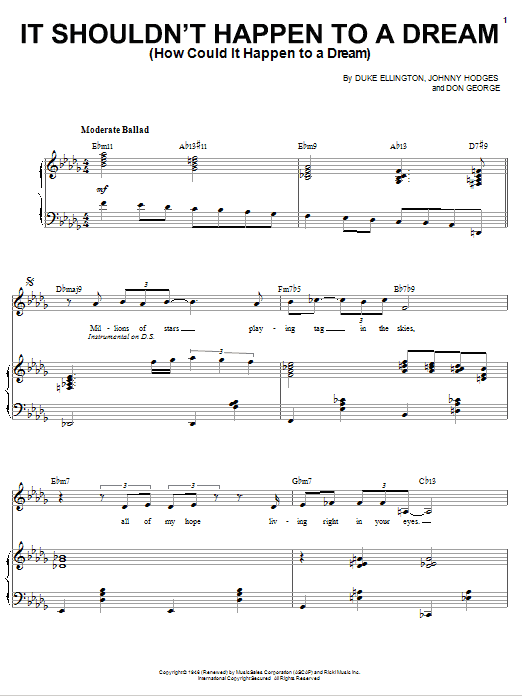 Sarah Vaughan It Shouldn't Happen To A Dream (How Could It Happen To A Dream) Sheet Music