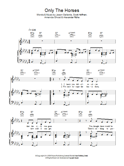 Scissor Sisters Only The Horses Sheet Music