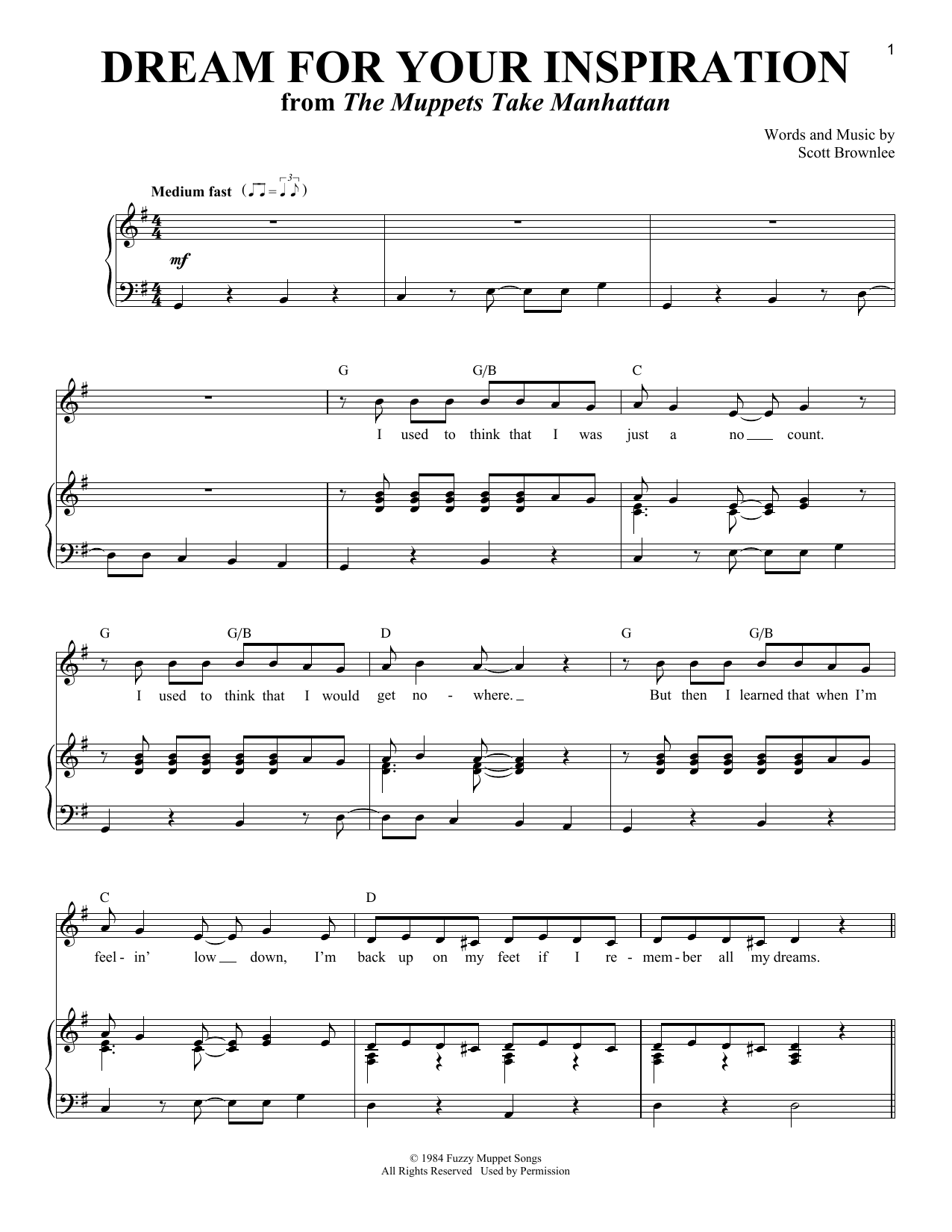Scott Brownlee Dream For Your Inspiration Sheet Music