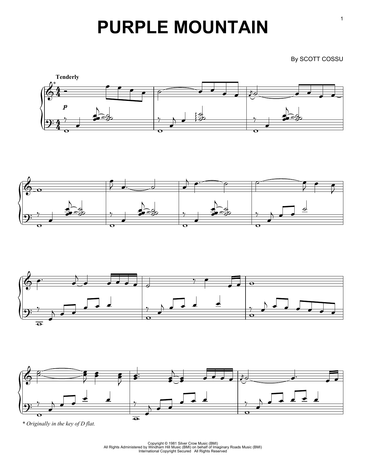 Scott Cossu Purple Mountain Sheet Music
