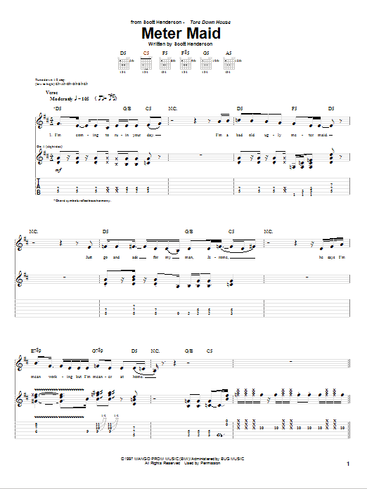 Scott Henderson Meter Maid Sheet Music