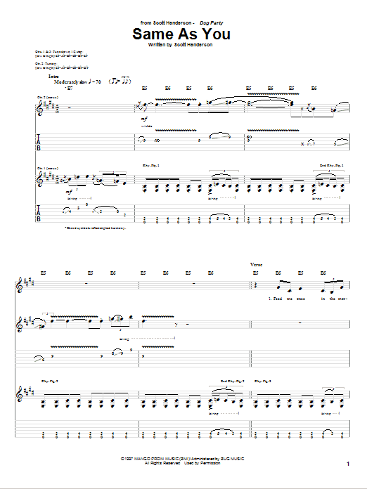Scott Henderson Same As You Sheet Music