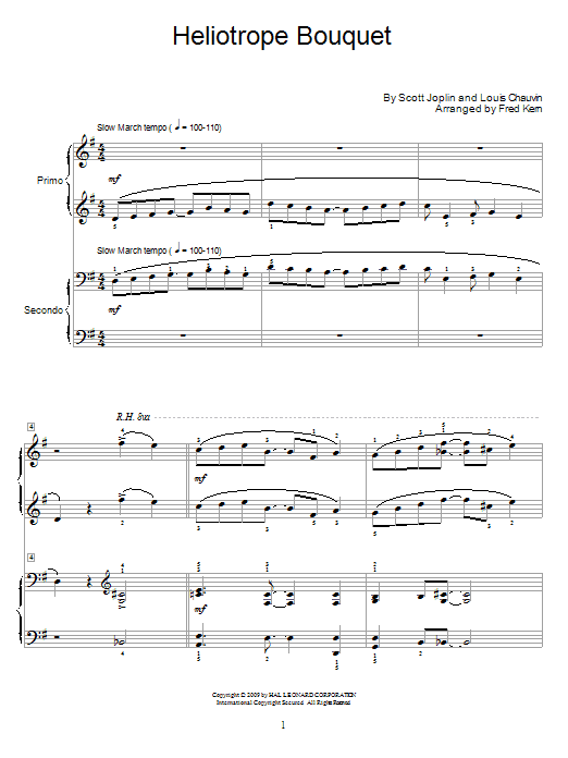 Scott Joplin Heliotrope Bouquet Sheet Music