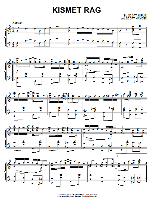 Scott Joplin Kismet Rag Sheet Music