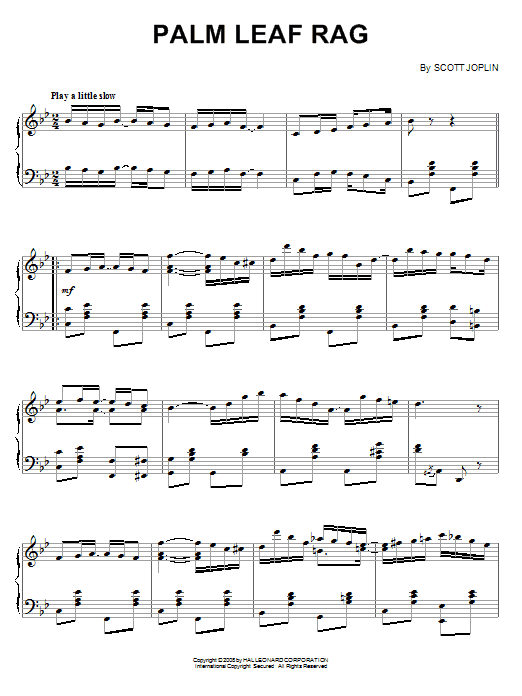 Scott Joplin Palm Leaf Rag Sheet Music