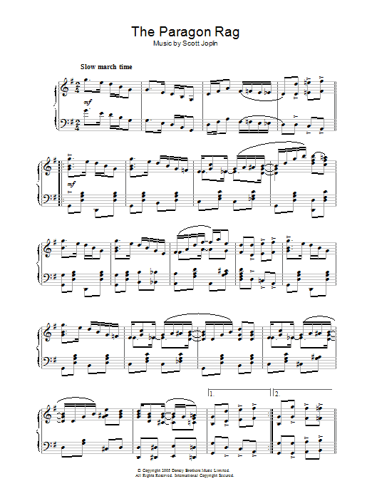 Scott Joplin Paragon Rag Sheet Music