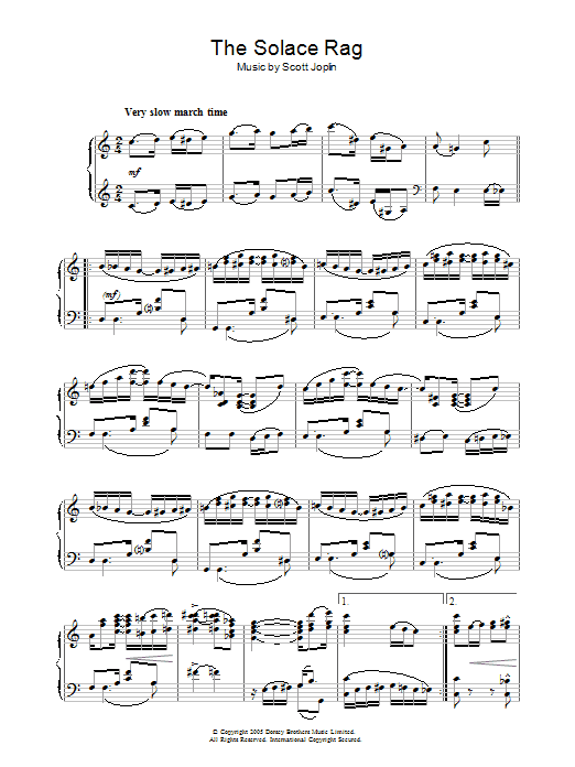 Scott Joplin Solace Rag Sheet Music