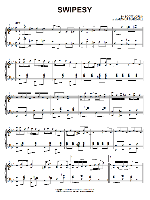 Scott Joplin Swipesy Sheet Music