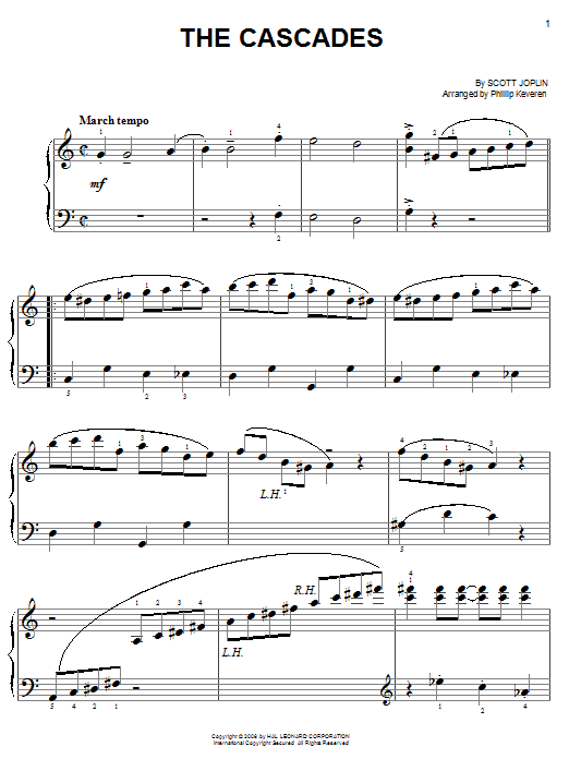 Scott Joplin The Cascades (arr. Phillip Keveren) Sheet Music