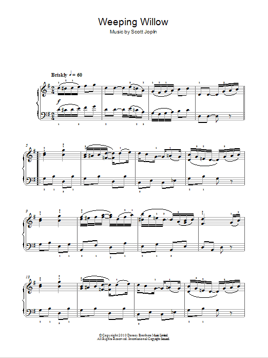 Scott Joplin Weeping Willow Rag Sheet Music