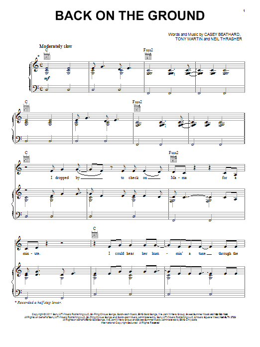 Scotty McCreery Back On The Ground Sheet Music