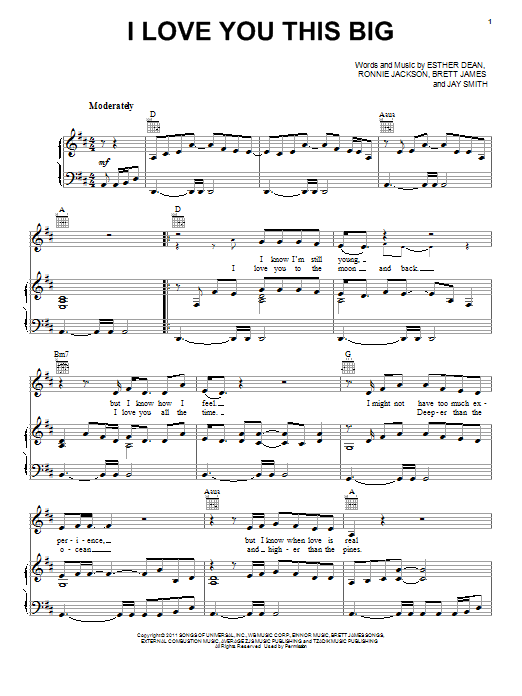Scotty McCreery I Love You This Big Sheet Music