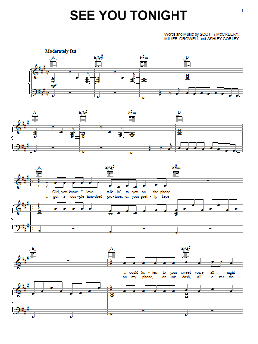 Scotty McCreery See You Tonight Sheet Music