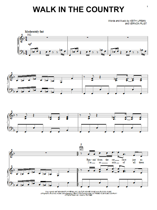 Scotty McCreery Walk In The Country Sheet Music