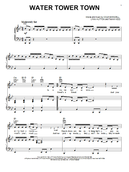 Scotty McCreery Water Tower Town Sheet Music