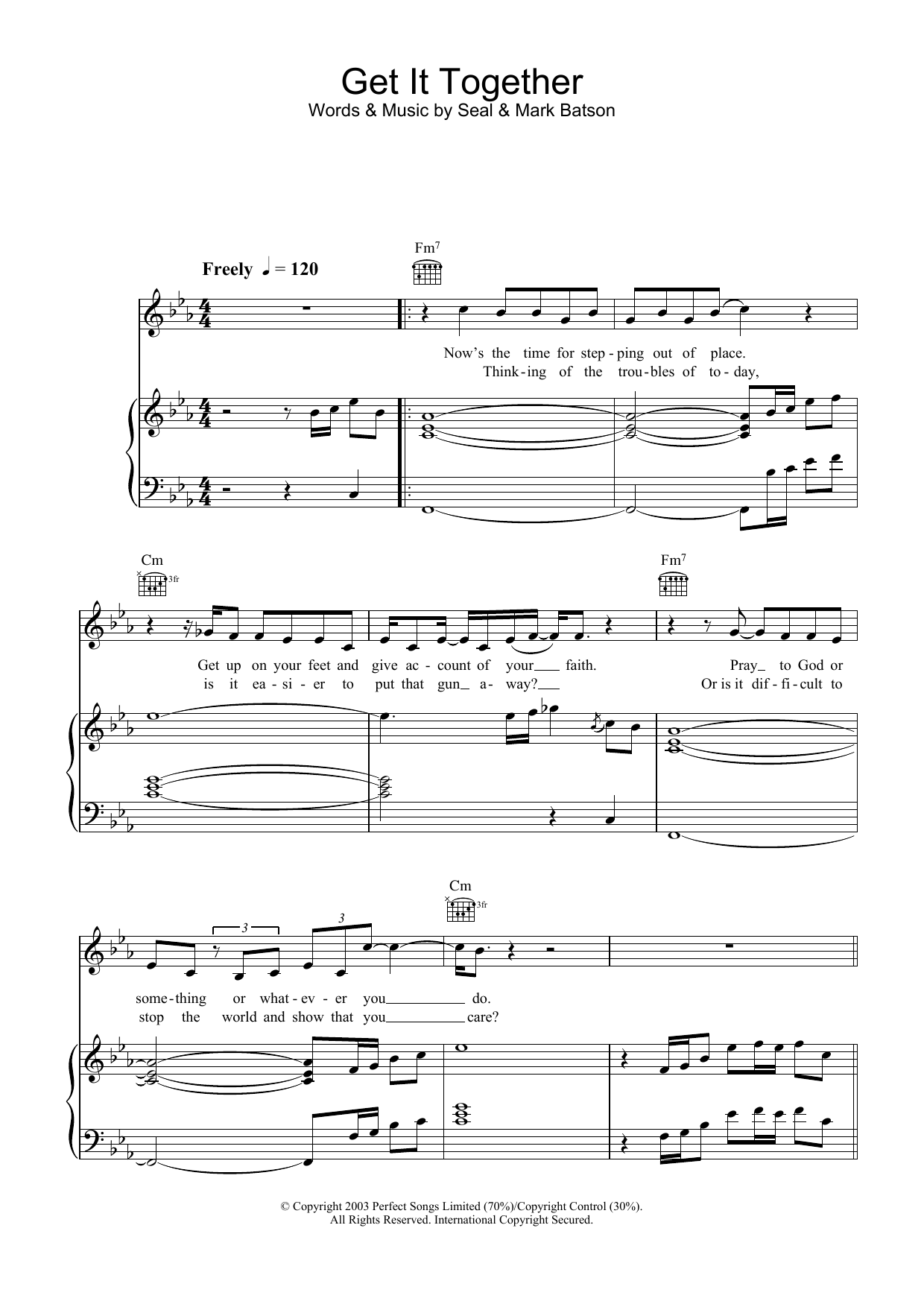 Seal Get It Together Sheet Music