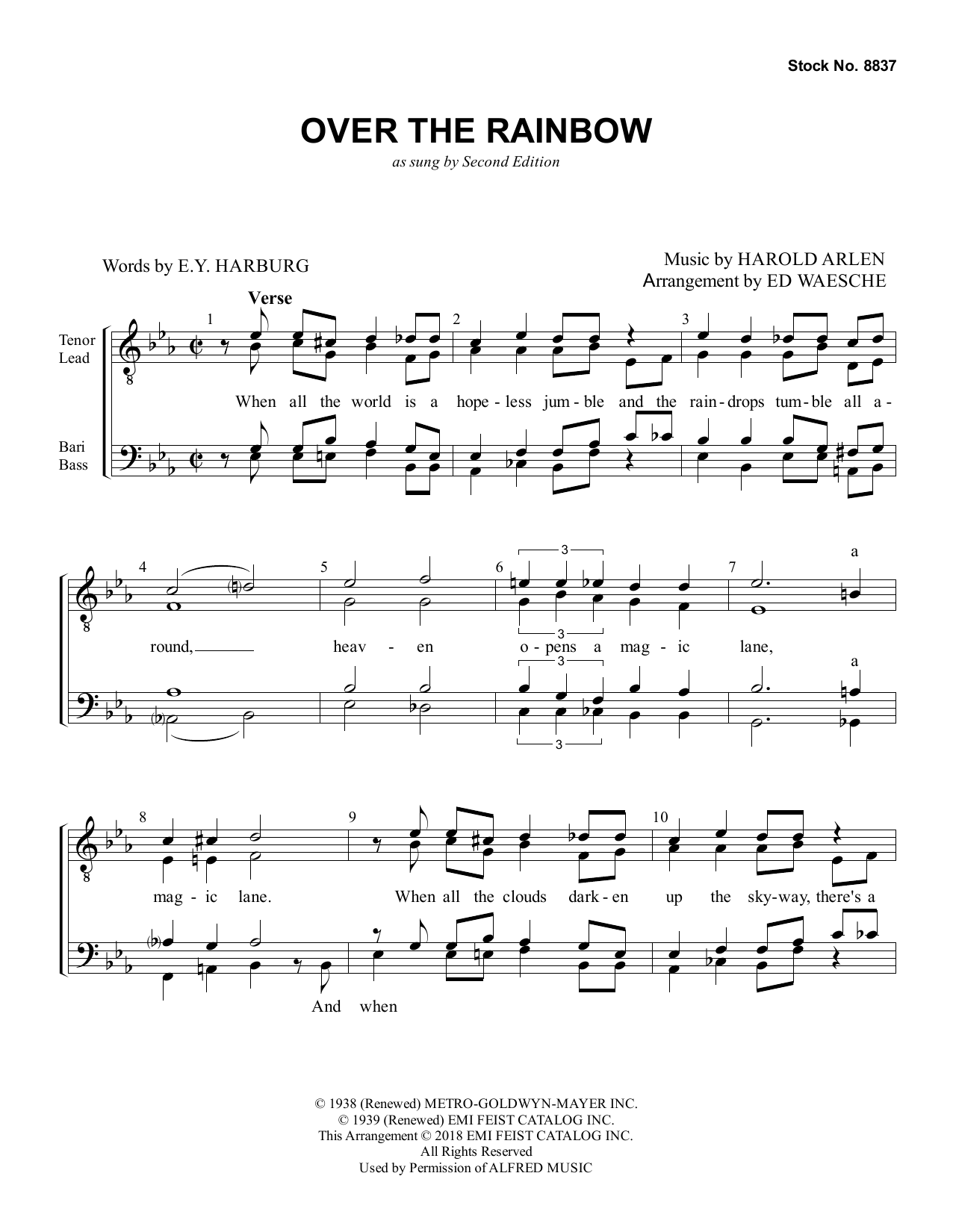 Second Edition Over the Rainbow (arr. Ed Waesche) Sheet Music