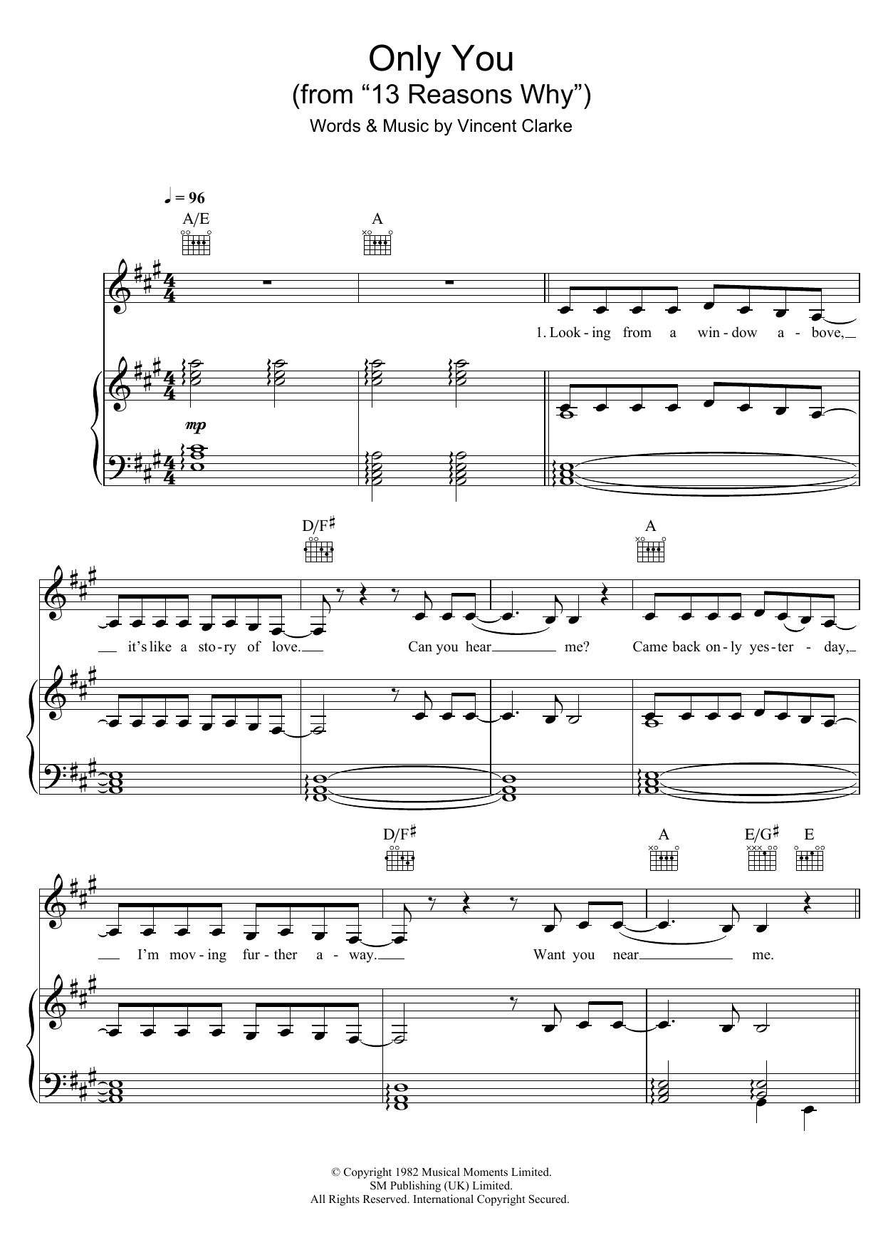 Selena Gomez Only You Sheet Music