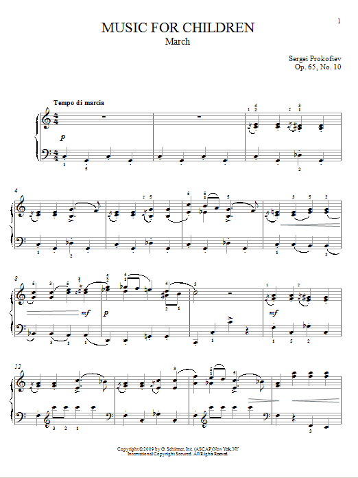 Sergei Prokofiev March Sheet Music