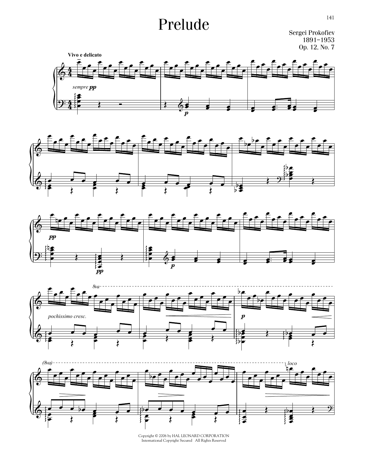 Sergei Prokofiev Prelude, Op. 12, No. 7 Sheet Music