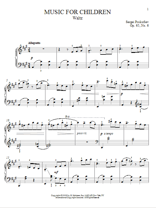 Sergei Prokofiev Waltz Sheet Music