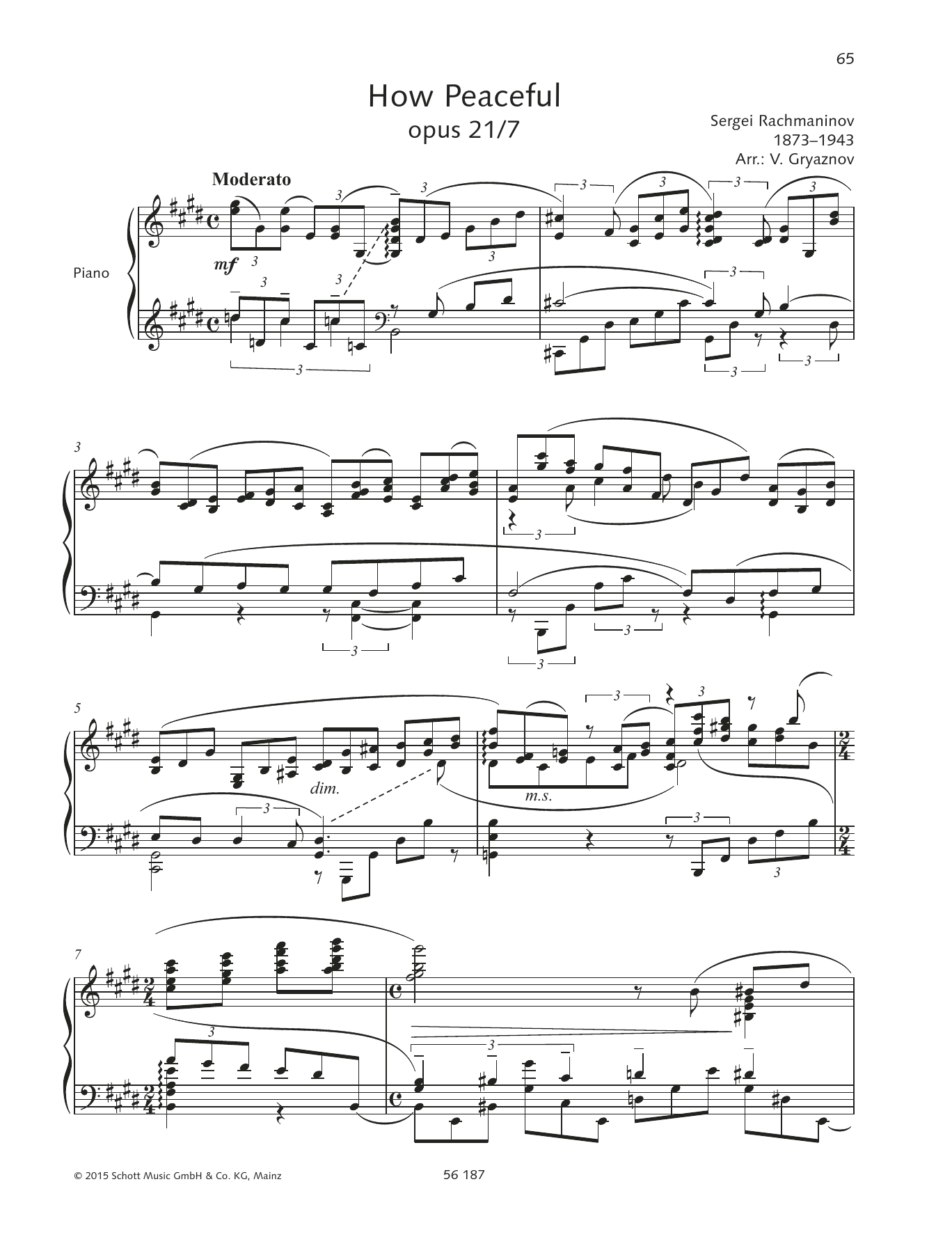 Sergei Rachmaninoff Hier ist es schön Sheet Music