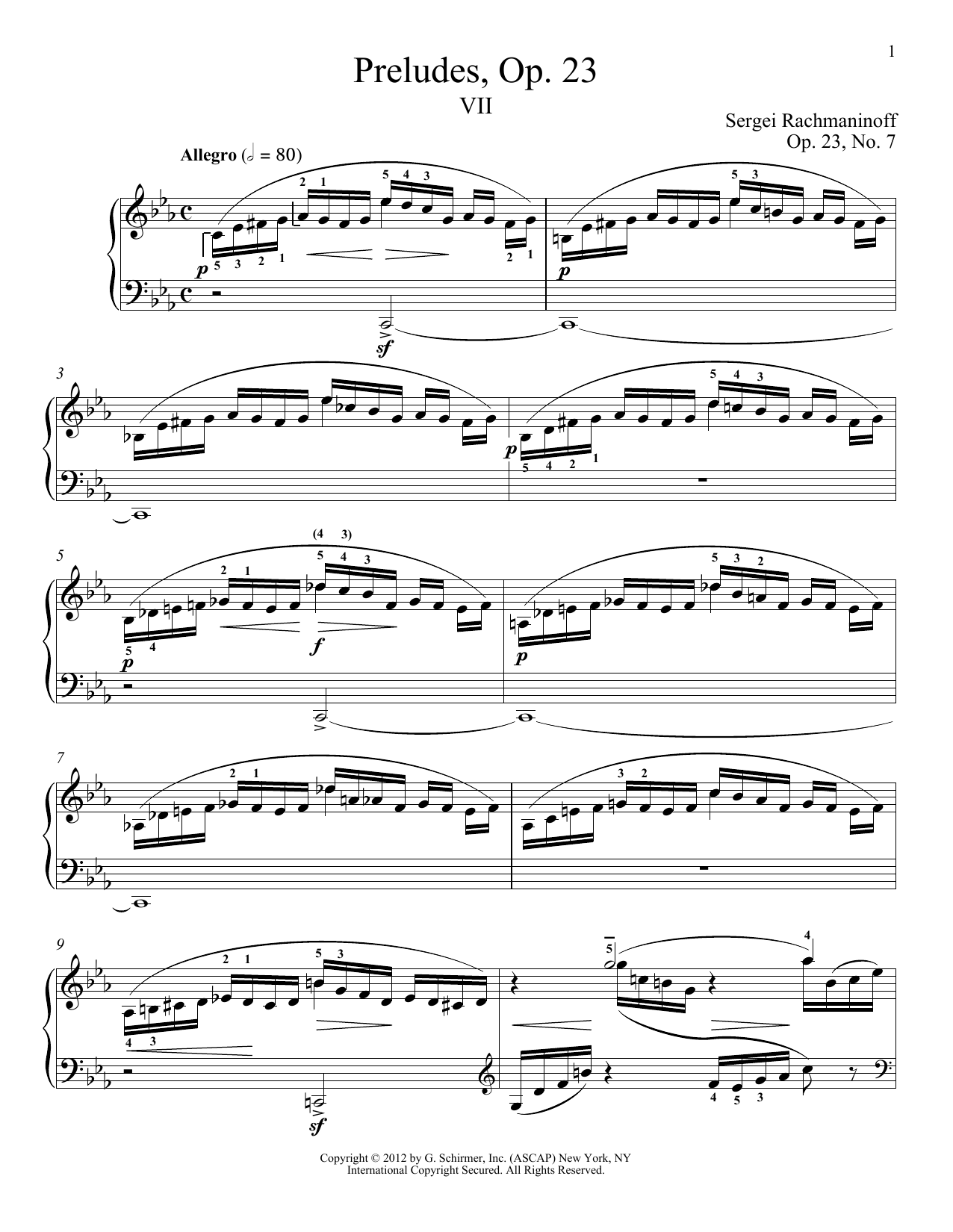 Sergei Rachmaninoff Prelude In C Minor, Op. 23, No. 7 Sheet Music