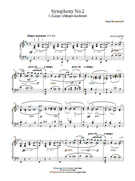 Sergei Rachmaninov Symphony No.2 - 1st Movement Sheet Music
