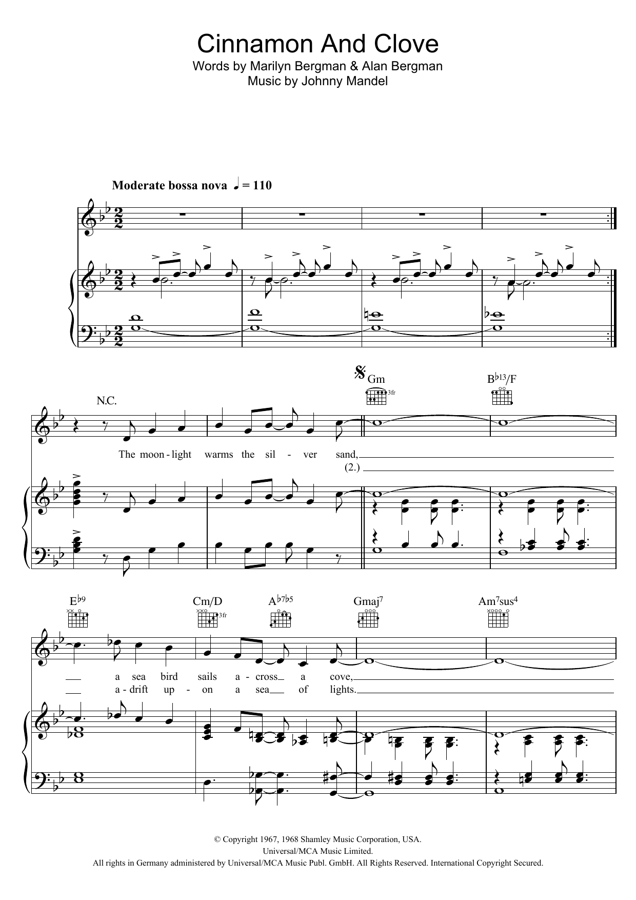 Sergio Mendes Cinnamon And Clove Sheet Music
